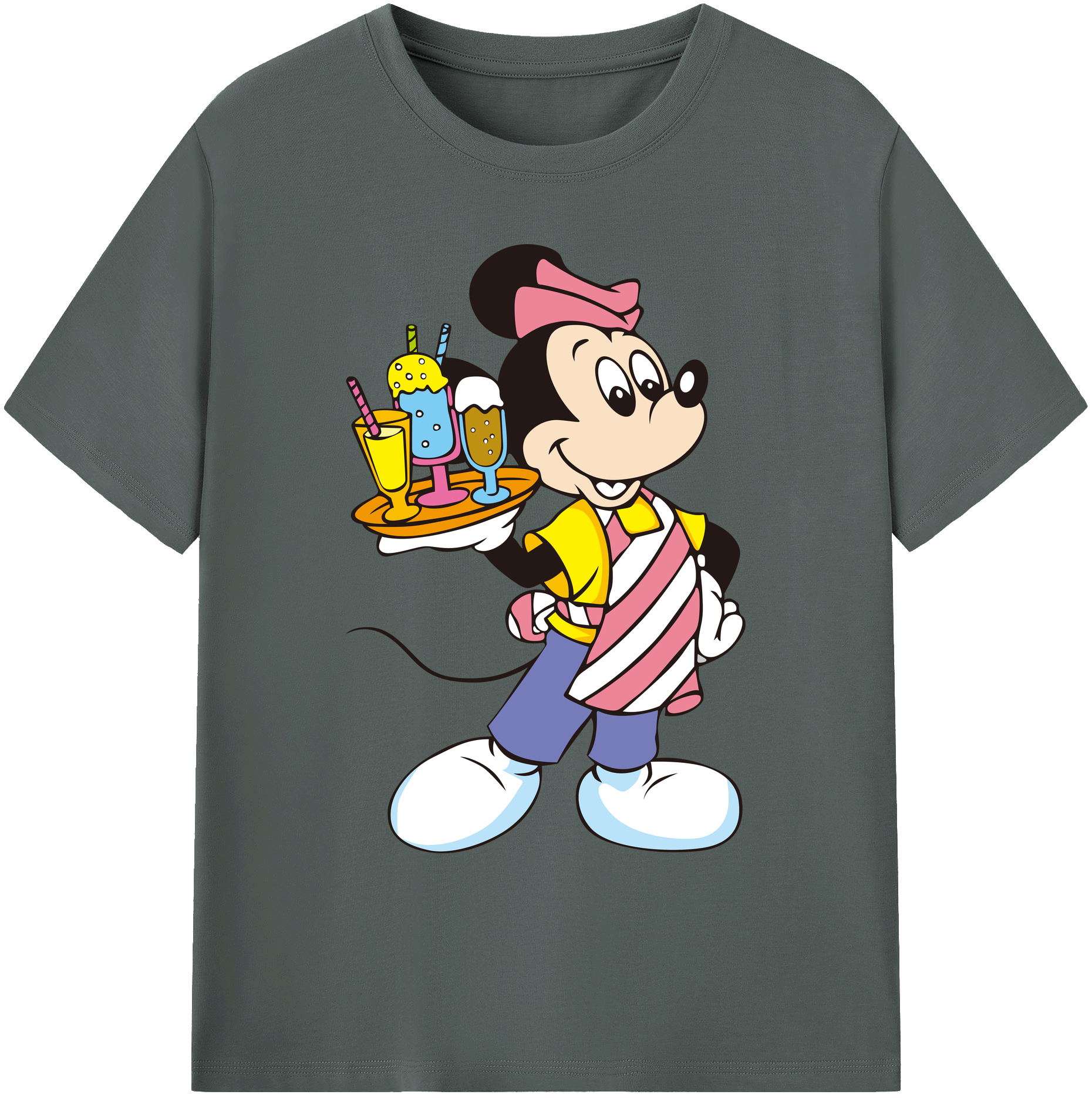 ミッキーマウス Mickey Mouse 綿100％ メンズ半袖Tシャツ｜肌触りやわらか＆通気性